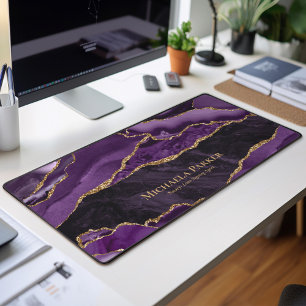 Elegant Paarse Gouden Agaat Geode Business Bureaumat