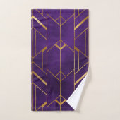 Elegant Paarse gouden Art Deco Patroon Ontwerp Bad Handdoek (Handdoek)
