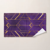 Elegant Paarse gouden Art Deco Patroon Ontwerp Bad Handdoek (Handdoek)
