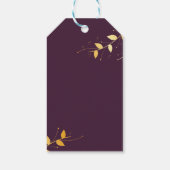 Elegant Paarse gouden bladeren dank u Cadeaulabel (Achterkant)