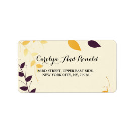 Elegant Paarse gouden bladeren Etiket