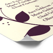 Elegant Paarse gouden bladeren Poster (Hoek)