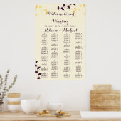 Elegant Paarse gouden bladeren Poster (Keuken)