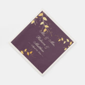 Elegant Paarse gouden bladeren Servet (Hoek)