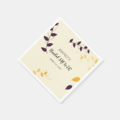 Elegant Paarse gouden bladeren Servet (Hoek)