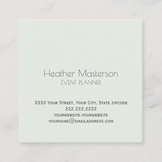 Elegant Paarse gouden bordeaux bloemenmonogram Vierkante Visitekaartje (Achterkant)