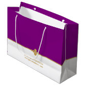 Elegant Paarse gouden Custom Groot Cadeauzakje (Voorkant Gekanteld)