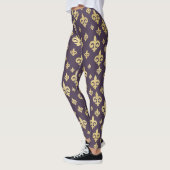 Elegant Paarse & Gouden Fleur-de-Lis | Mardi Gras Leggings (Links)