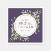 Elegant Paarse gouden groen Vrijgezellenfeest Servet (Voorkant)