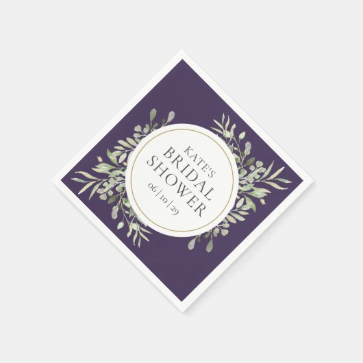 Elegant Paarse gouden groen Vrijgezellenfeest Servet (Hoek)