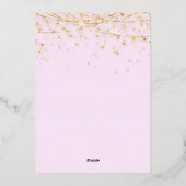 Elegant Paarse gouden kerstfeest Folie Uitnodiging (Achterkant)