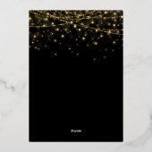 Elegant Paarse gouden kerstfeest Folie Uitnodiging (Achterkant)