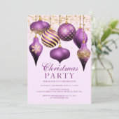 Elegant Paarse gouden kerstfeest Kaart (Staand voorkant)