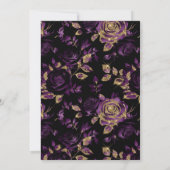 Elegant Paarse & Gouden Roos Bloemen 60ste Verjaar Kaart (Achterkant)
