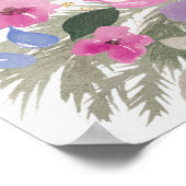 Elegant Paarse gouden winter bloemenbruids welkom Poster (Hoek)