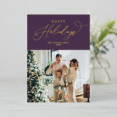 Elegant Paarse goudolie Prettige feestdagen Kerstm (Staand Voorkant)