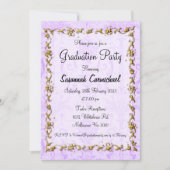 Elegant Paarse Graduation Party Kaart (Voorkant)