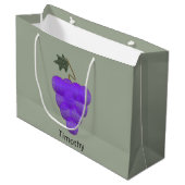 Elegant Paarse Grapes Sketch Groot Cadeauzakje (Voorkant Gekanteld)