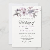 Elegant Paarse Grijze Winterspelen Kaart (Voorkant)