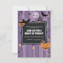 Elegant Paarse Halloween kostuumfeest Kaart