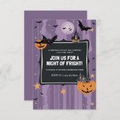 Elegant Paarse Halloween kostuumfeest Kaart (Voorkant / Achterkant)