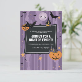 Elegant Paarse Halloween kostuumfeest Kaart