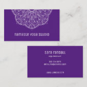 Elegant Paarse hand Drawn Mandala Yoga Instructor Visitekaartje (Voorkant / Achterkant)