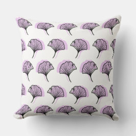 Elegant Paarse handgetekende Ginkgo Leaf Pattern Kussen