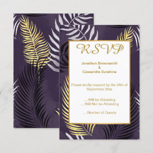 ELEGANT PAARSE HAWAISE FLORALE RSVP KAART