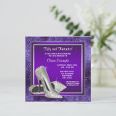 Elegant Paarse hoge hakken verjaardagsfeestje Kaart (Staand voorkant)