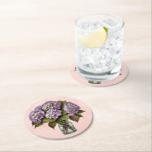 Elegant Paarse Hydrangea Flower Paper Onderzetter (Insitu)
