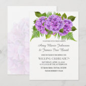 Elegant Paarse hydrangea trouwuitnodigingen Kaart (Voorkant / Achterkant)