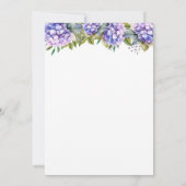 Elegant Paarse Hydrangeas bruiloft repetitie diner Kaart (Achterkant)