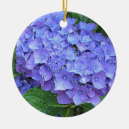 Elegant Paarse Hydrangeas Keramisch Ornament
