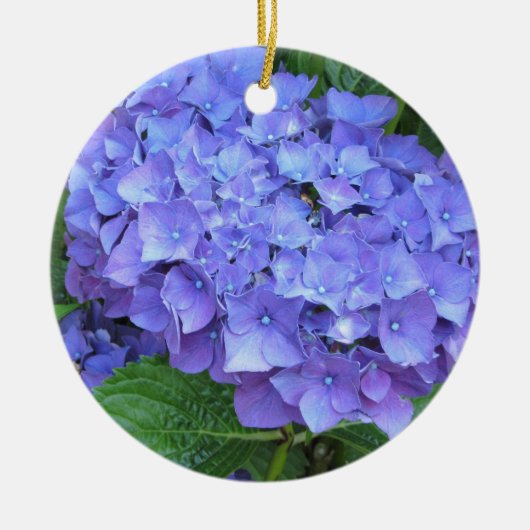 Elegant Paarse Hydrangeas Keramisch Ornament (Voorkant)