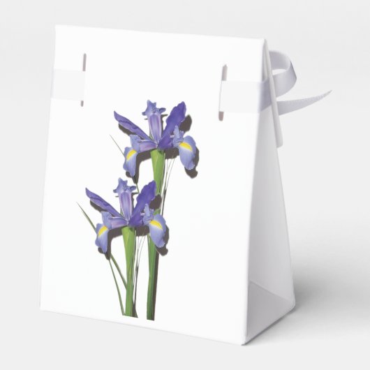 Elegant Paarse Iris Wedding Bedankdoosjes (Achterkant)