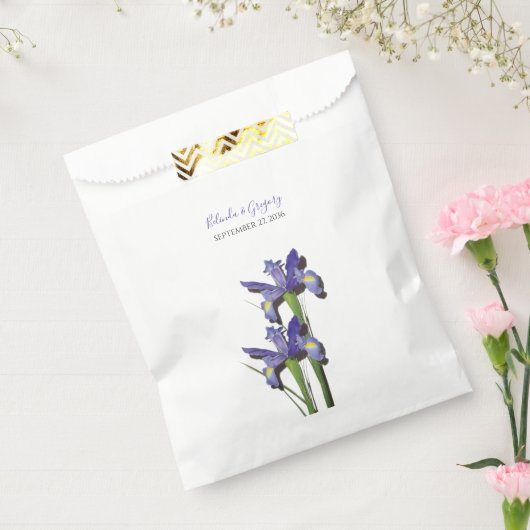 Elegant Paarse Iris Wedding Bedankzakje (Gezegeld)
