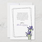 Elegant Paarse Iris Wedding Hartelijk dank Bedankkaart (Voorkant)