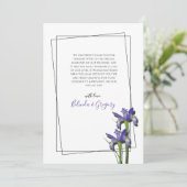 Elegant Paarse Iris Wedding Hartelijk dank Bedankkaart (Staand voorkant)