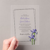 Elegant Paarse Iris Wedding Invitations Acryl Uitnodigingen (Insitu (Draagbaar))