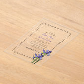Elegant Paarse Iris Wedding Invitations Acryl Uitnodigingen (Laagn)