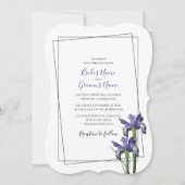 Elegant Paarse Iris Wedding Invitations Kaart (Voorkant)