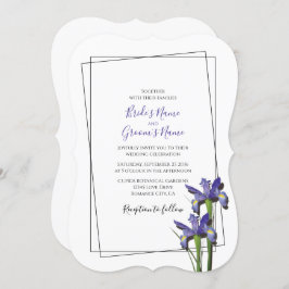 Elegant Paarse Iris Wedding Invitations Kaart