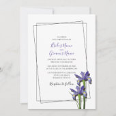 Elegant Paarse Iris Wedding Invitations Kaart (Voorkant)