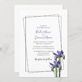 Elegant Paarse Iris Wedding Invitations Kaart