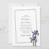 Elegant Paarse Iris Wedding Invitations Kaart (Voorkant)