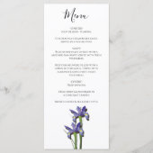 Elegant Paarse Iris Wedding Menu (Voorkant)