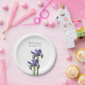 Elegant Paarse Iris Wedding Papieren Bordje (Feest)