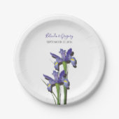 Elegant Paarse Iris Wedding Papieren Bordje (Voorkant)