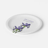 Elegant Paarse Iris Wedding Papieren Bordje (Gekanteld)